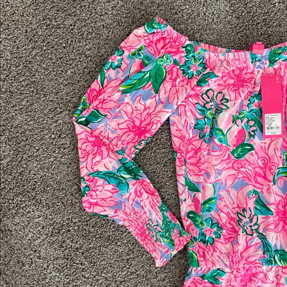 NWT Lilly Pulitzer Lana Skort Romper in Pink Blossom Try Your Zest Size M - Picture 3 of 5